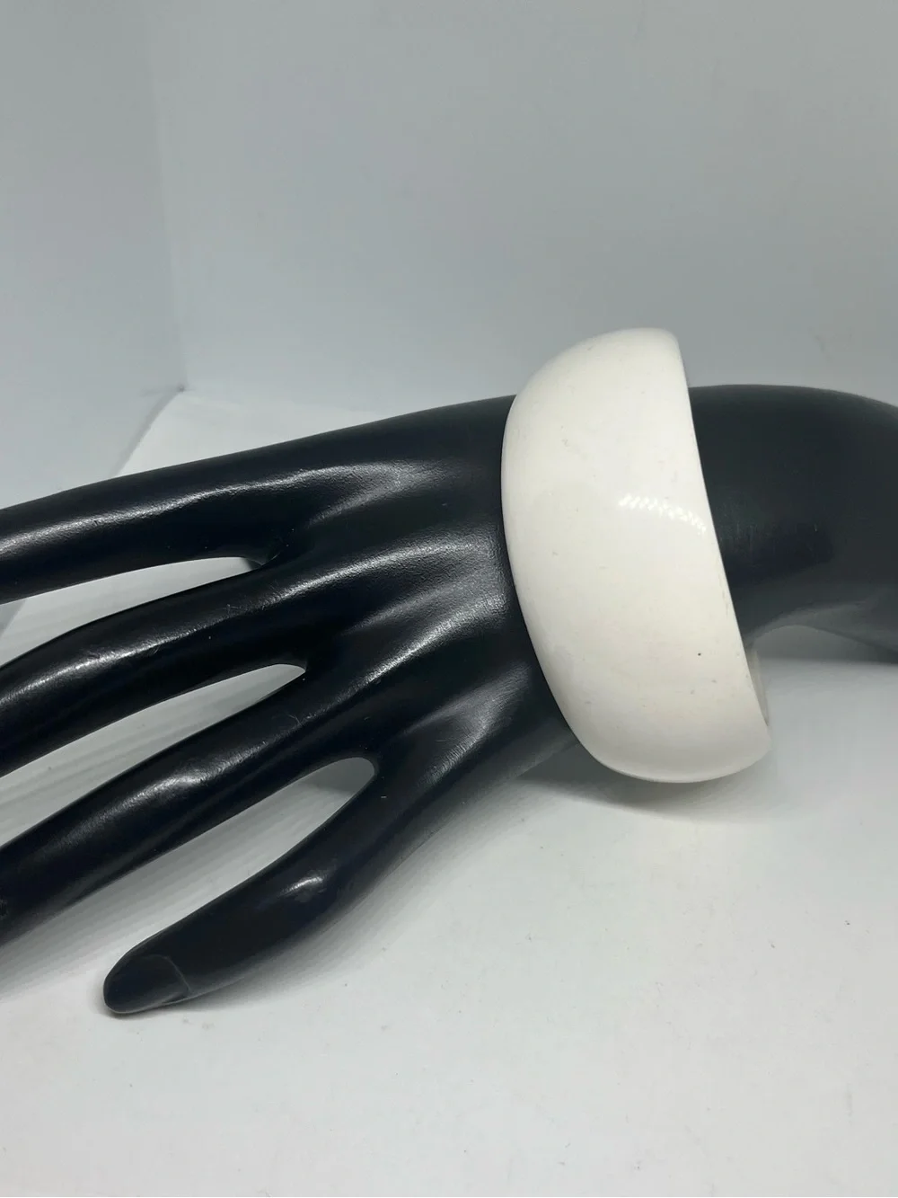 Chunky White Resin Bangle Bracelet